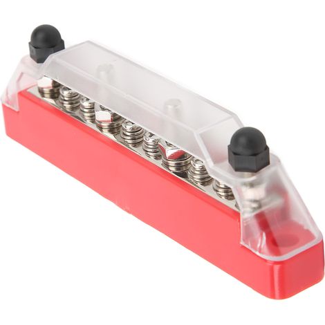 Bloc de distribution électrique 48 V 150 A à 4 bornes, barre omnibus 10 voies avec couvercle, pour voitures, camping-cars et bateaux, rouge (1/5)