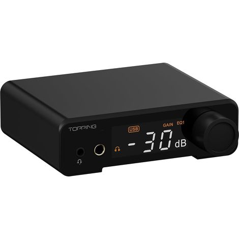 DAC Amplificateur de Casque - ES9039Q2M Décodeur 1000mW × 2 Amplificateur de Casque Entièrement Symétrique Préampli Compatible avec Casques de Jeu (Noir)