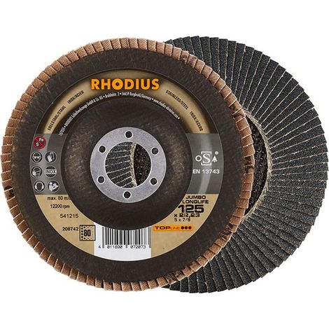 Dischi lamellari RHODIUS Inox Jumbo Longlife 125X22.23 GR.80 - 208742 (1/2)