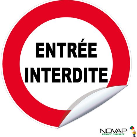 Panneau Entrée interdite - Vinyle adhésif Ø300mm - 4037608