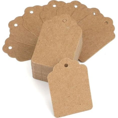 200 Stück Kraftpapier-Preisschilder, 3,2 x 5 cm, Ladenetiketten, Etiketten für Schmuck und Bekleidung, Braun (1/5)