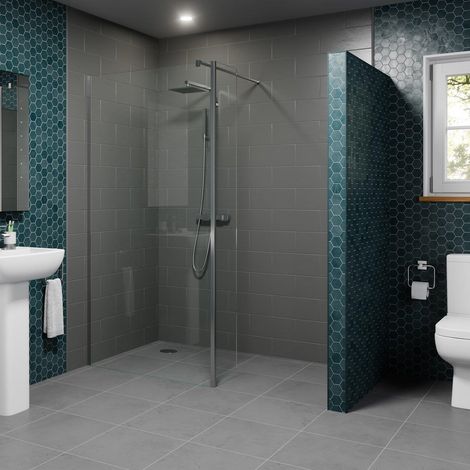 Modern 800mm Walk In Wet Room Shower Screen Return Panel Easy Clean 8mm Glass (1/5)