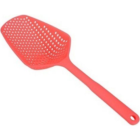 Écumoire large en nylon écologique, rouge, passoire à pâtes pour la cuisson (1/4)