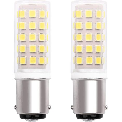 Ampoule Ba15D LED Baïonnette 220V 5W Machine Coudre, Double Contacts, Blanc Froid 6000K, 40W Lampe HalogèNe éQuivalent, Pour RéFrigéRateur/Machine à Coudre/Hotte Aspirante. Non Dimmable (Lot de 2) (1/5)