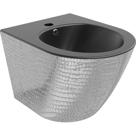 Mexen Lena bidet sospeso, nero opaco/motivo argento scaglie - 35224872