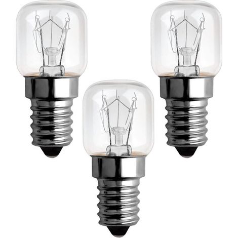 15 W, 300 Grad, E14, dimmbare Backofenlampe, AC 220–240 V, E14 T22 Glühlampe, 85 lm, Warmweiß 2300 K, E14-Pygmäenlampen mit kleinem Schraubsockel für Mikrowelle, Backofen, Salzlampe, 3 Einheiten (1/4)