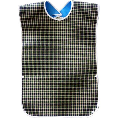 Baberos Impermeables para Adultos, Protección de Ropa Lavable Delantal Impermeable con Recogedor de Migas, para Adultos Protección de Ropa para Hombres Mujeres Ancianos Discapacitados(Azul) (1/5)