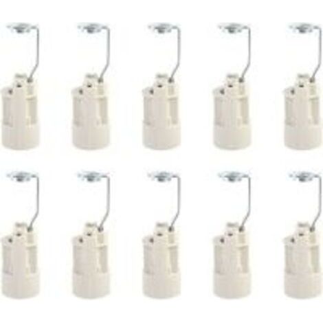 Culot pour ampoule E14 Douilles de Lampe E14 Réglables Convertisseur Douilles E14 Douille à Baïonnette Support de Lampe à Bougie pour ampoule LED 10 PCS (Blanche,70mm) (1/3)