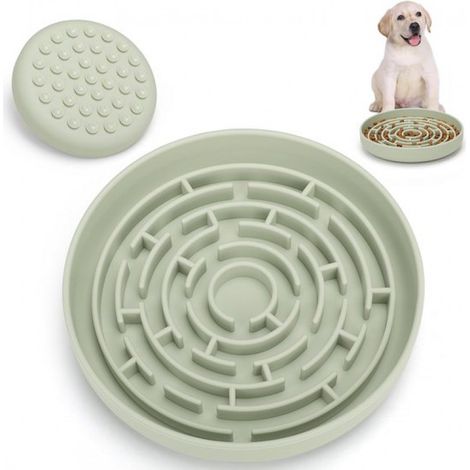 Gamelle anti-glouton pour chien – Tapis d'alimentation en silicone avec ventouses – Tapis interactif à lécher – Conçu pour les chiens de petite et moyenne taille – Ralentit efficacement la vitesse à l (1/5)