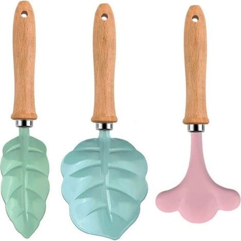 (210 × 43 × 10) Outils de jardin pour enfants : pelle, râteau, fourche à manche en bois robuste, mini-outils de jardin, équipement pour enfants, ensemble de 3 pièces (1/5)