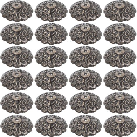 SHINEOFI Lot de 50 plaques fixation en métal antique forme fleur (1/5)