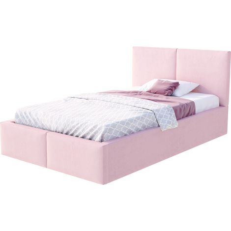 Lit coffre Tesia 120x190  - Sommier inclus Rose pâle