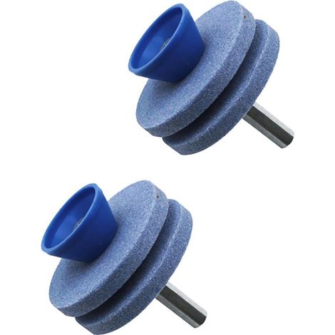 Affûteur de lame de tondeuse à gazon durable pour outils de jardin, perceuse électrique, double couche, 2 pièce (bleu) (1/4)