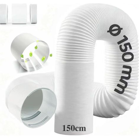 Tuyau d'évacuation et kit de composants pour climatiseur portable (150 mm de diamètre), adapté aux climatiseurs. (1/5)