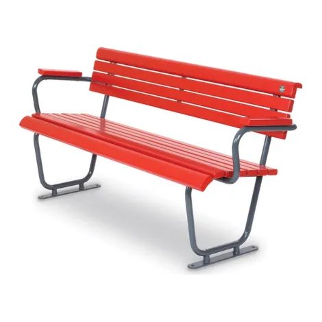 Panca Lady 56 legno metallo 183x61x82h schienale con braccioli Giochipark - Rosso
