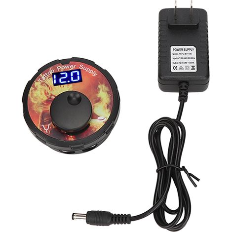 Alimentation Tatouage LED 3‑12V Réglable, 2 Modes Pédale, Léger et Puissant, Boîtier Orange, 100‑240V Prise US (1/5)
