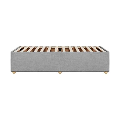 Cadre de lit gris clair (sans matelas), 80 × 200 cm, tissu, tissu doux et respirant, pour chambre, confort quotidien, assemblage rapide (1/5)