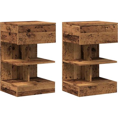 Maison Exclusive - Mesitas de noche 2 uds madera ingeniería envej (1/5)