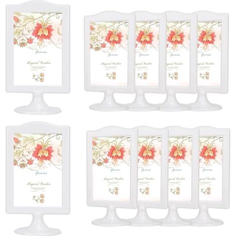 Cadre photo double face 10 x 15 cm sur pied, pour 2 photos, blanc (1/5)