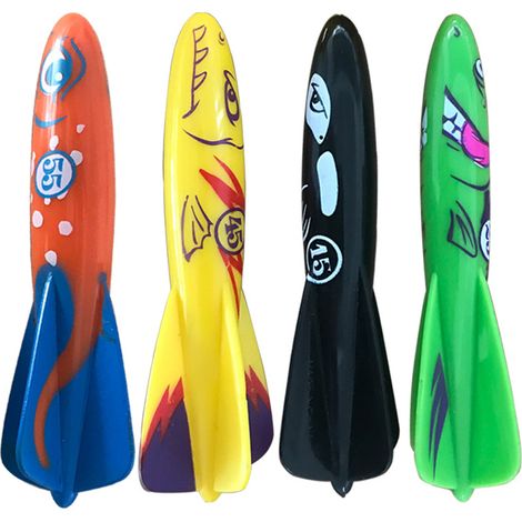 Lot de 4 jouets de plongée sous-marine pour piscine, accessoires d'entraînement sportif en extérieur pour enfants, amusants et éducatifs. (1/3)