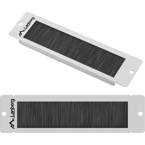 Pannello spazzolato per armadi rack da 10" 1U, grigio, montato su boccole (1/3)