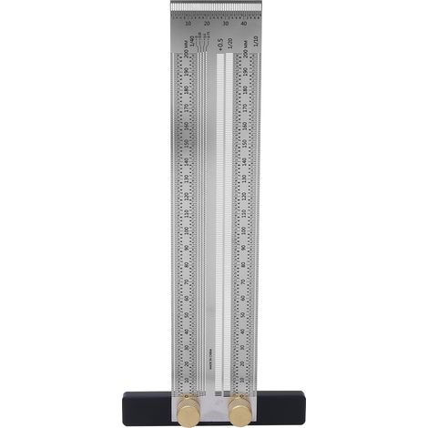 Règle à tracer en acier inoxydable en forme de T avec porte-mine automatique 200 mm (1/5)
