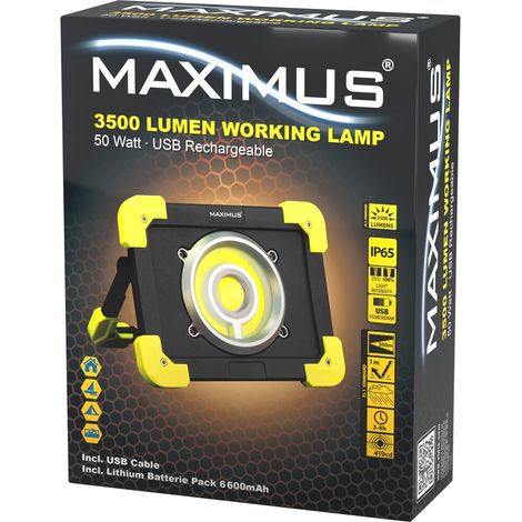 Projecteur de chantier portatif rechargeable Maximus M-WKL-013 - 3500lm (1/2)