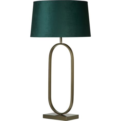 Lampe de table Modish bronze avec capuchon émeraude - EU94102EM