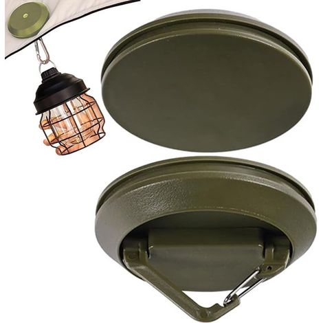 Crochet magnétique puissant – Vert armée – 7 x 7 x 3,1 cm – Tente, camping et croisière (1/5)