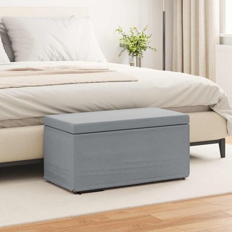 Hocker Hellgrau 81 x 41 x 40 cm Stoff und Pressholz