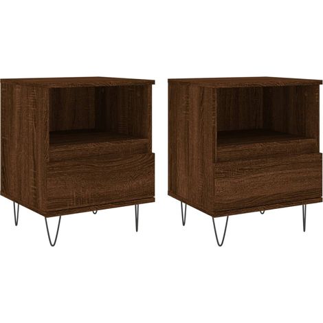 Maison Exclusive - Nachttische 2 Stk. Braun Eichen-Optik 40x35x50