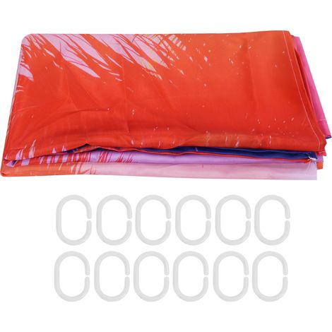 Rideau de douche imperméable en polyester épais, sans perforation, avec crochet pour salle de bain (180 x 180 cm) (1/5)