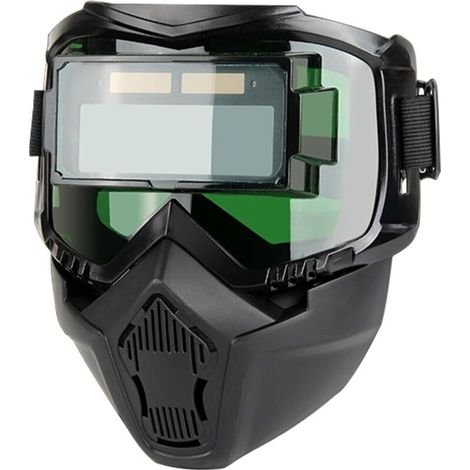 Casque de soudage à assombrissement automatique avec visière amovible et masque de soudage réglable pour le travail en usine, le traitement des métaux et le soudage TIG et MIG. (1/4)