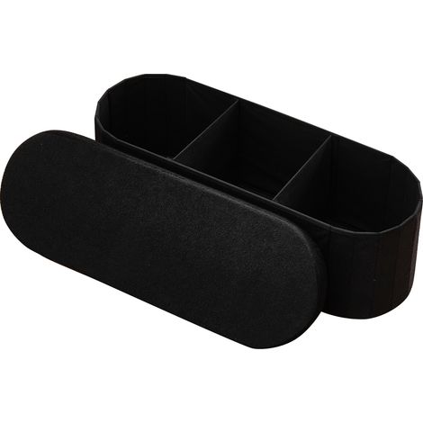 VEVOR Reposapies Plegable Ovalado, con Espacio de Almacenamiento, Asiento Acolchado, Carga 299,37 kg, Moderno y Minimalista, 1100 x 380 x 380 mm, para Salón, Dormitorio y Pasillo, Color Negro (1/5)