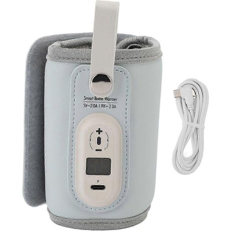 Chauffe-biberon USB, bleu, chauffage rapide, 6 réglages de température, température constante, manchon chauffant compatible avec une utilisation en extérieur et de nuit. (1/5)