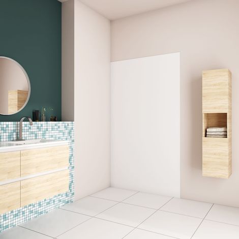 [PRODUIT D'OCCASION]AICA Panneau mural de douche blanc 80x210cm Panneaux muraux salle de bain habillage mural aluminium