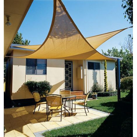 Tenda A Vela Ombreggiante Triangolare Bianca Parasole 5x5x5 Metri Ombra Veranda Giardino Rinforzata mt 5x5x5 TRIANGOLARE BIANCO