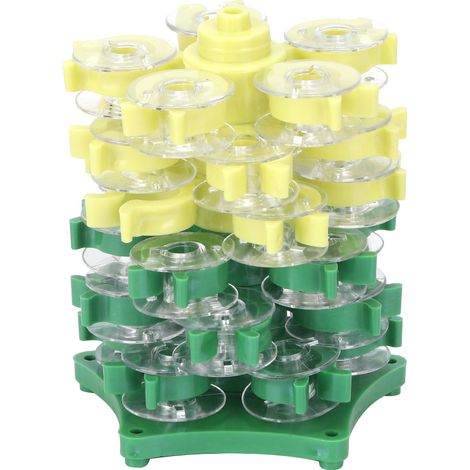 Tour de rangement rotative pour 30 bobines de broderie transparentes avec clip de fixation (1/5)
