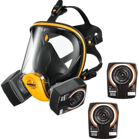 Dewalt Large A2P3 Full Face Protection Dust Mask Respirator + Extra Filters