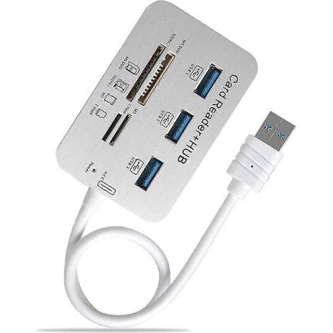 Hub USB 3.0, répartiteur USB, extenseur 3 ports, multi-ports USB, lecteur de cartes, expandeur USB 3.0 pour PC (1/4)