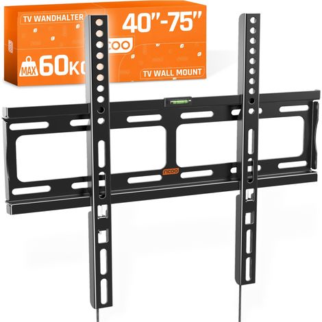F0244 Ultra Slim Support Mural TV 40 42 43 48 50 55 58 60 65 70 75 Pouces Plat Inclinable Universel Fixation Murale TV QLED OLED LED LCD Écran VESA 200x200 à VESA 400x400 (1/5)