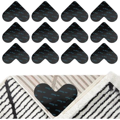 8 pares de alfombrillas antideslizantes de doble cara, para asegurar esquinas planas, compatibles con todo tipo de suelos. (1/5)
