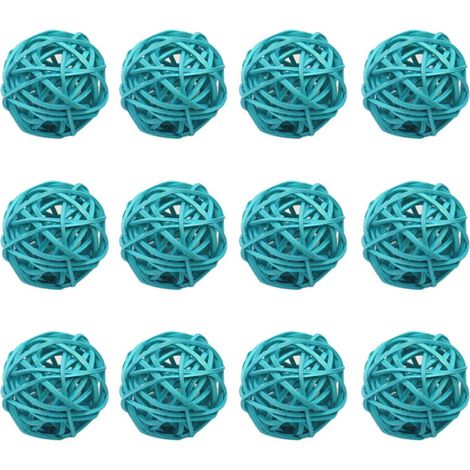 12 adornos de bolas de ratán, juego de bolas de ratán natural, bolas decorativas para cumpleaños, bodas, fiestas infantiles, bolas colgantes para fiestas navideñas DIY