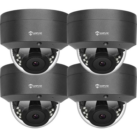 Telecamera dome IP, risoluzione 4MP, design resistente alle intemperie, 4 pezzi 5MP colore grigio, diametro 2,8 mm (1/2)
