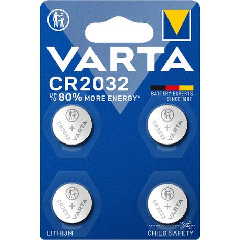 Varta CR 2032 Batterie a bottone al litio per telecomando orologio 3V 4 pezzi (1/3)