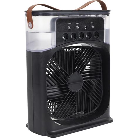 Ventilateur Brumisateur - JE CHERCHE UNE IDEE - LED Retro - Noir (1/5)