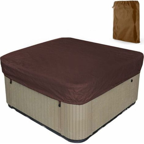 Telo solare per piscina quadrato, cordino elastico per orlo, protezione UV durevole, coperture per spa, copertura protettiva per esterni per piscina 207 207 30 cm (1/5)
