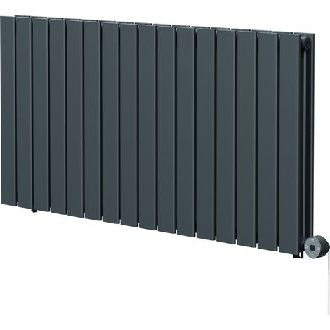 Hudson Anthracite 600mm x 1212mm Horizontal Digital Thermostatic Electric Double Panel Radiator (1/5)