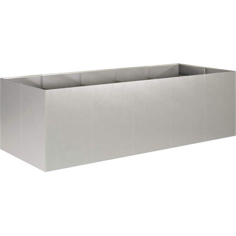 Cache-pot de jardin Argenté 200 x 80 x 60 cm Acier inoxydable vidaXL