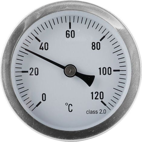 Bimetall-Nadelthermometer für Heizungsanlagen und Boiler 120 Grad Typ 1/2'' Rückanschluss Stahlblech verchromt (1/4)